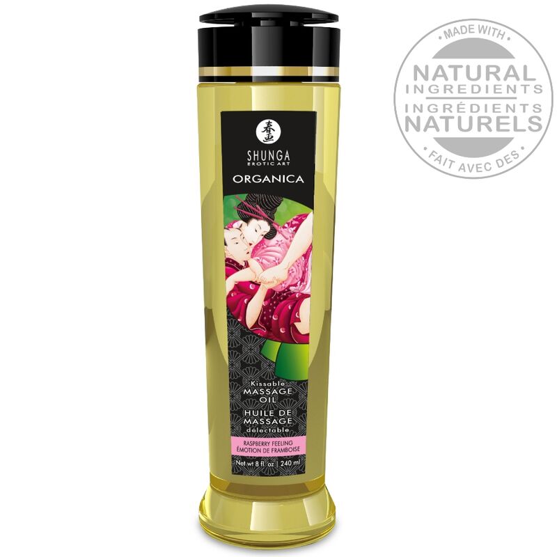 Olio da Massaggio Biologico SHUNGA Lampone — 240 ml