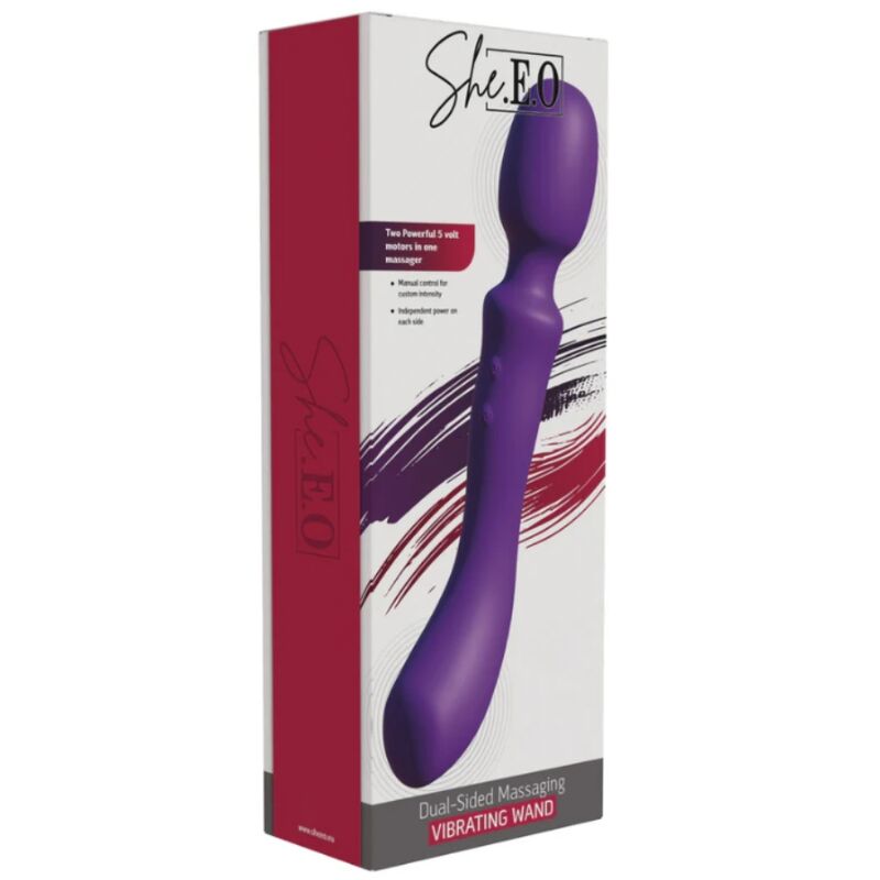 Vibratore Wand She.E.O Bacchetta Massaggiante Doppia — Viola