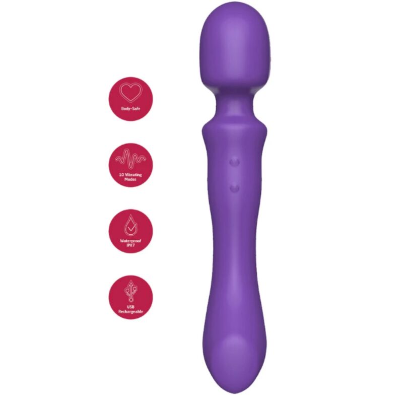 Vibratore Wand She.E.O Bacchetta Massaggiante Doppia — Viola