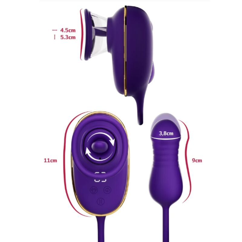 Stimolatore Clitorideo She.E.O. con Aspirazione e Anale — Viola