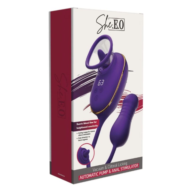 Stimolatore Clitorideo She.E.O. con Aspirazione e Anale — Viola
