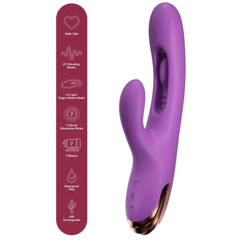 Vibratore Punto G She.E.O Rabbit Finger Motion — Viola