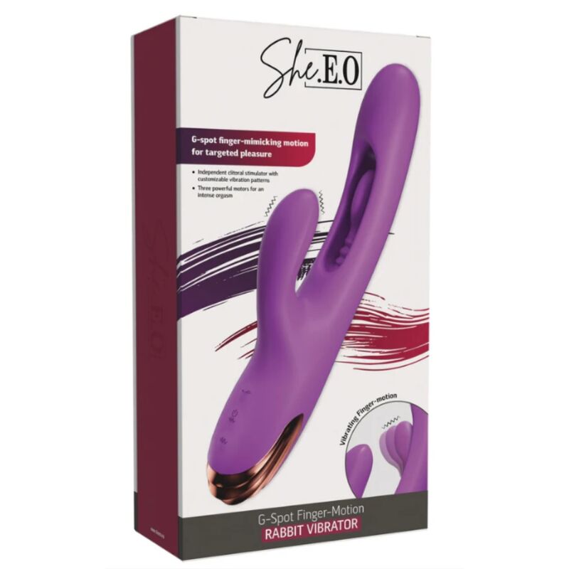 Vibratore Punto G She.E.O Rabbit Finger Motion — Viola