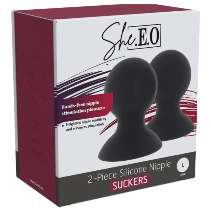 Coppette Aspiranti Capezzoli She.E.O Silicone Nipple Suction Cup — Nero L