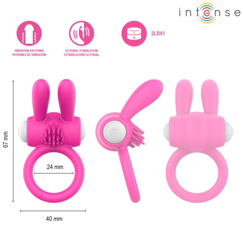 Anello Vibrante Intense Hopps con Stimolazione Clitoridea — Rosa