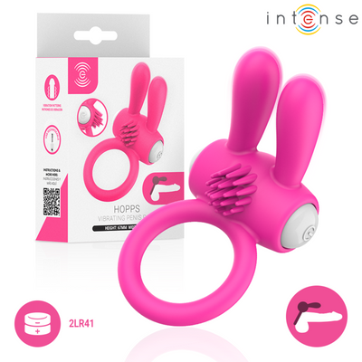Anello Vibrante Intense Hopps con Stimolazione Clitoridea — Rosa