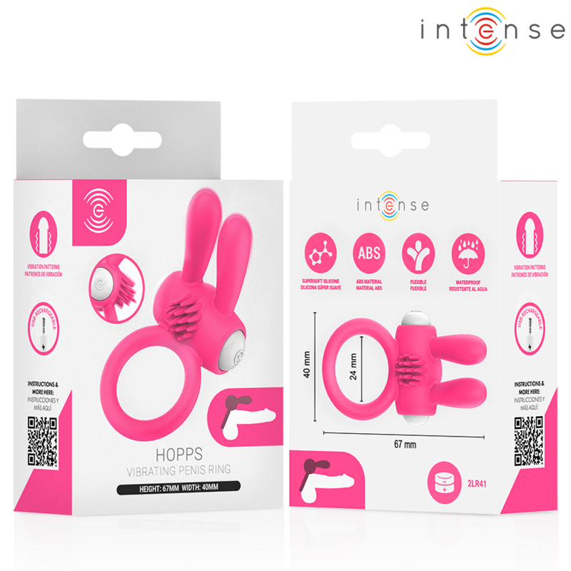 Anello Vibrante Intense Hopps con Stimolazione Clitoridea — Rosa