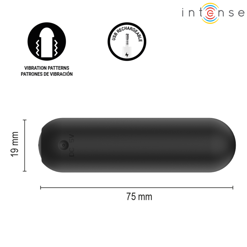 Vibratore a Proiettile INTENSE Judy — Nero