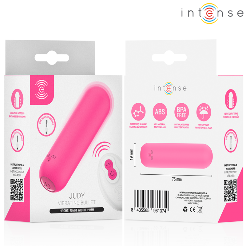 Vibratore Proiettile INTENSE JUDY con Telecomando — Rosa
