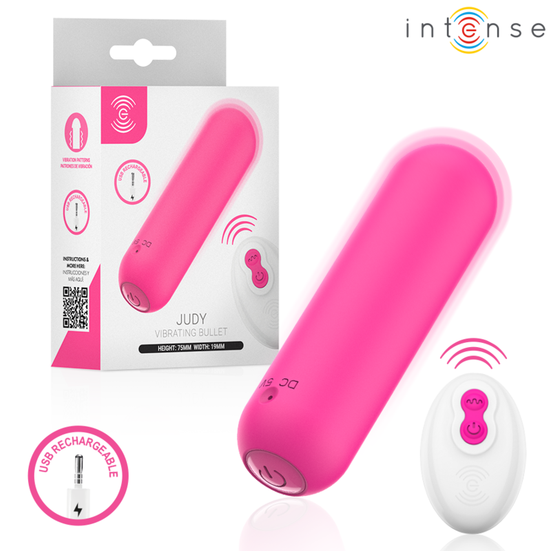 Vibratore Proiettile INTENSE JUDY con Telecomando — Rosa