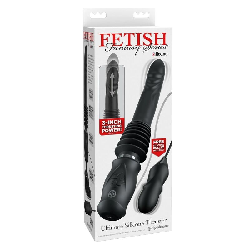 Vibratore a Spinta FETISH FANTASY SERIES Ultimate Silicone Thruster — Nero