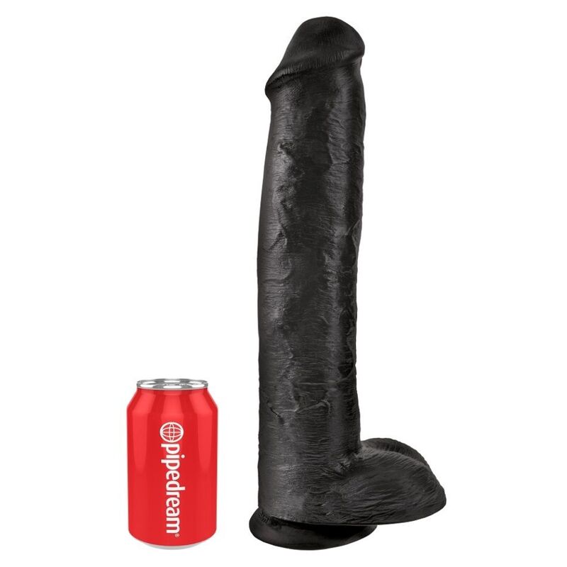 Dildo Realistico KING COCK con Testicoli 38 cm — Nero