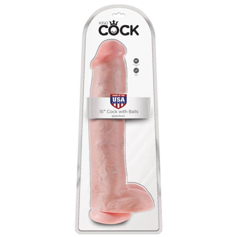 Dildo Realistico KING COCK con Testicoli e Ventosa — Color Carne