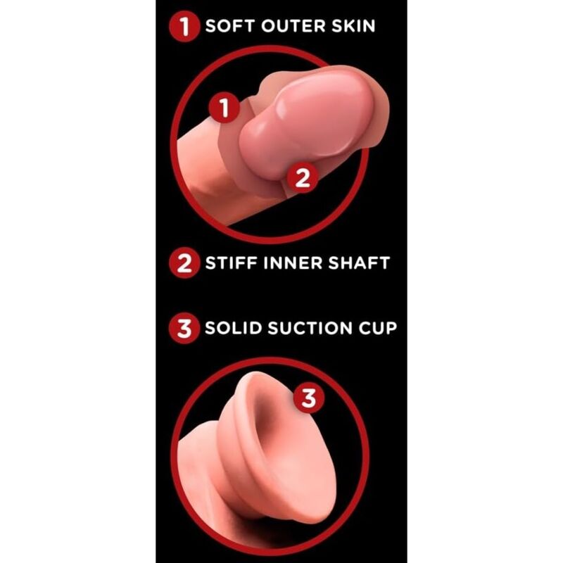 Dildo Realistico King Cock Plus Tripla Densità — Carne
