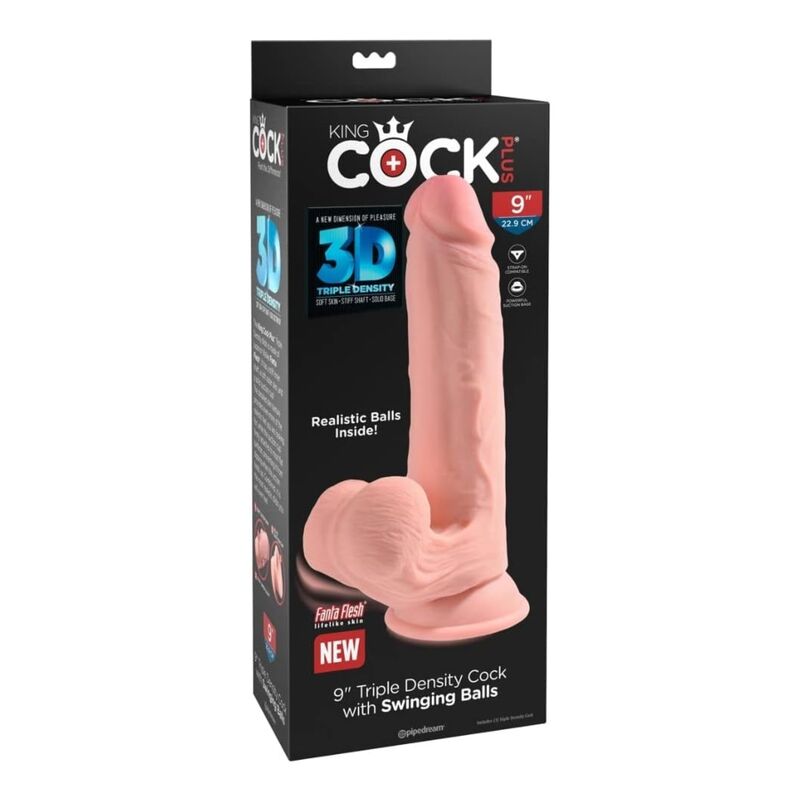 Dildo Realistico King Cock Plus Tripla Densità — Carne