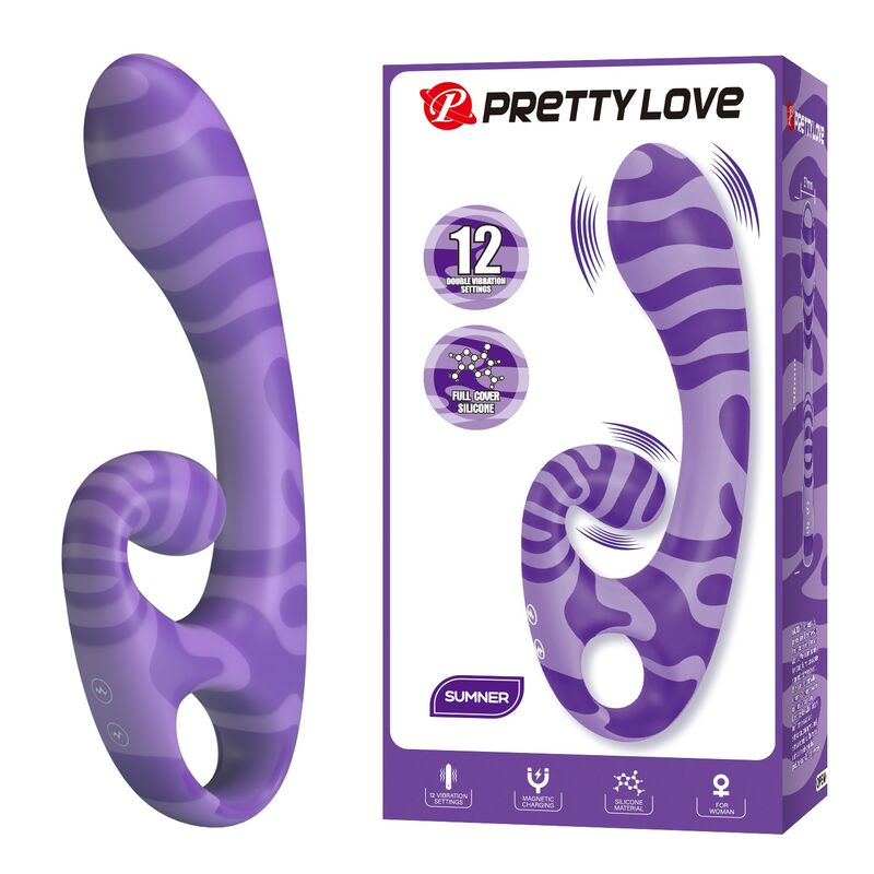 Vibratore Doppio PRETTY LOVE Summer con Manico — Viola