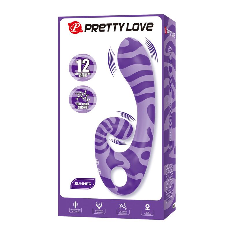 Vibratore Doppio PRETTY LOVE Summer con Manico — Viola