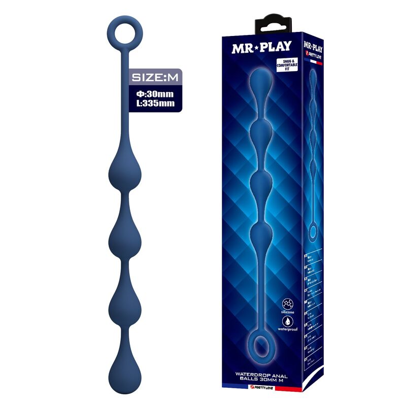 Perle Anali MR PLAY Silicone M — Blu