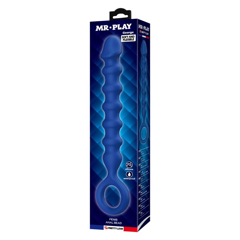 Perle Anali MR PLAY con Plug — Blu