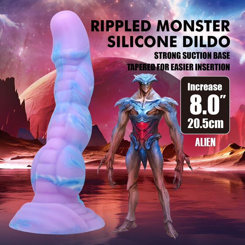Dildo in Silicone POWER MONSTERS Alien Fantasy — Blu e Viola