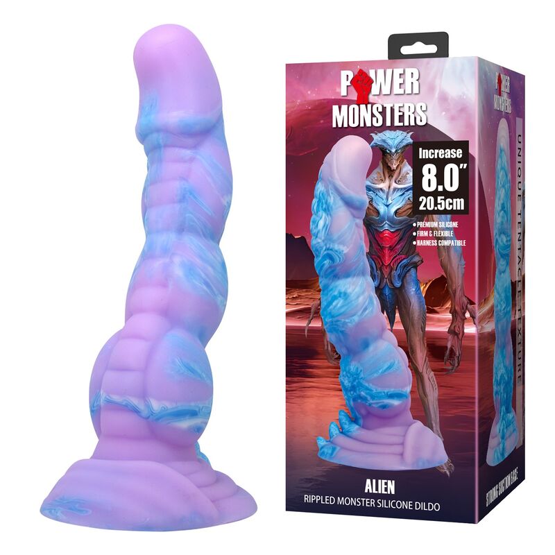 Dildo in Silicone POWER MONSTERS Alien Fantasy — Blu e Viola
