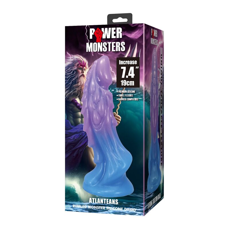Dildo Realistico Power Monsters Atlanteans — Blu e Viola