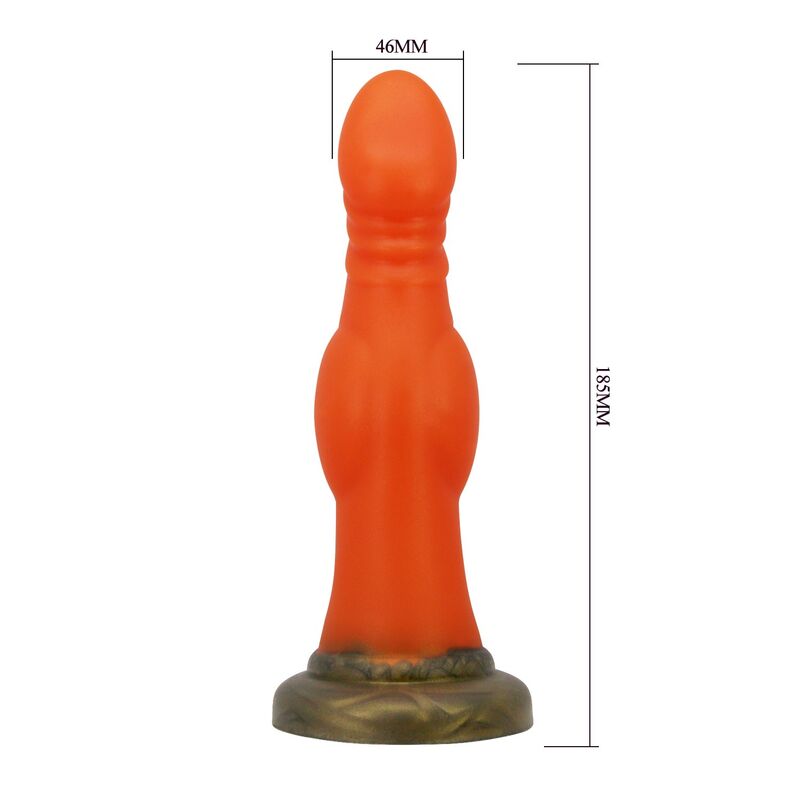 Dildo Fantasy Power Monsters Blazeheart Charger — Arancione Trasparente