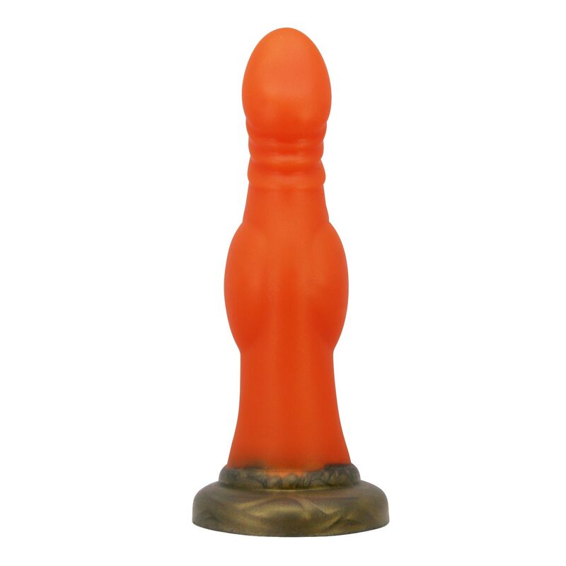 Dildo Fantasy Power Monsters Blazeheart Charger — Arancione Trasparente