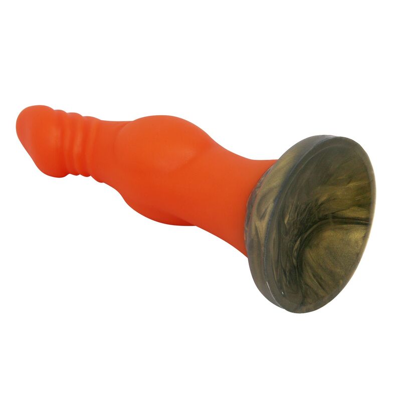 Dildo Fantasy Power Monsters Blazeheart Charger — Arancione Trasparente
