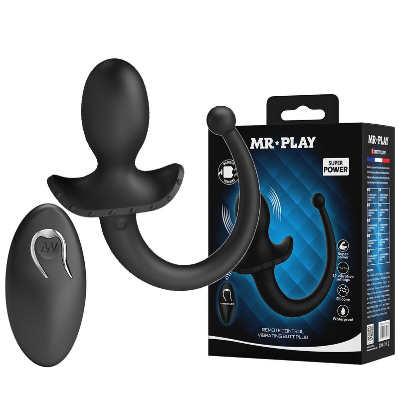 Vibratore Anale MR PLAY con Telecomando — Nero