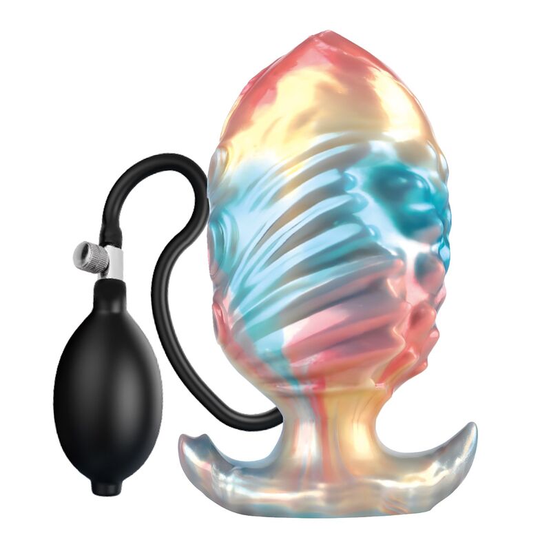 Plug Anale Gonfiabile POWER MONSTERS Ebon Leviathan Tricolore — 18 cm