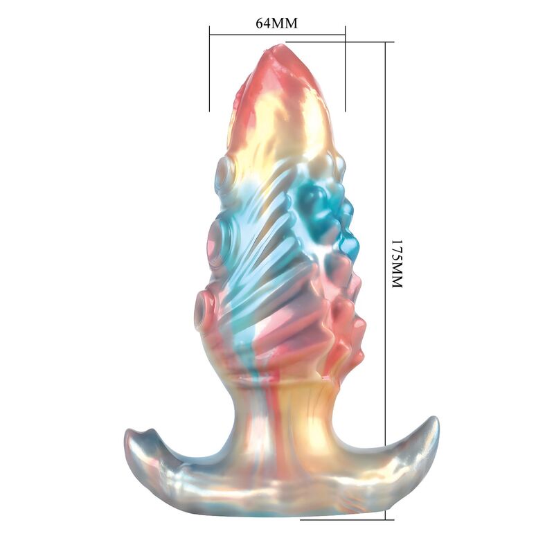 Plug Anale Gonfiabile POWER MONSTERS Ebon Leviathan Tricolore — 18 cm