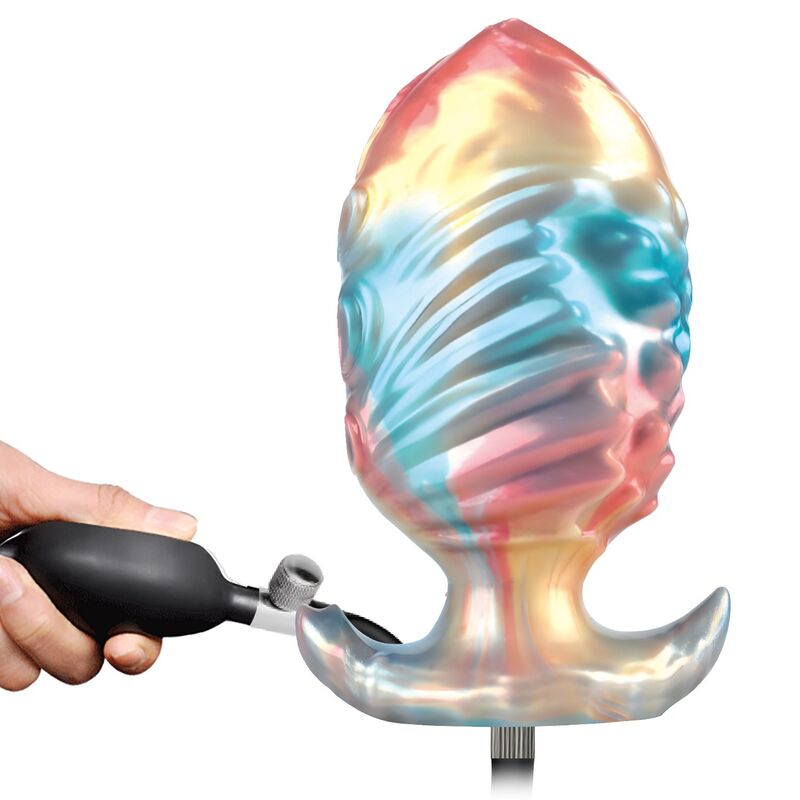 Plug Anale Gonfiabile POWER MONSTERS Ebon Leviathan Tricolore — 18 cm