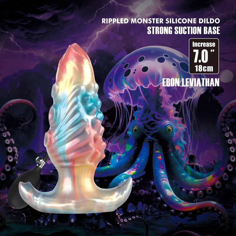 Plug Anale Gonfiabile POWER MONSTERS Ebon Leviathan Tricolore — 18 cm