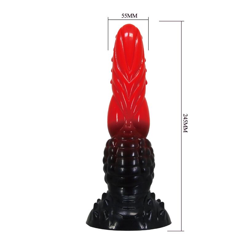Dildo Fantasy Power Monsters Drago di Fuoco — Rosso e Nero