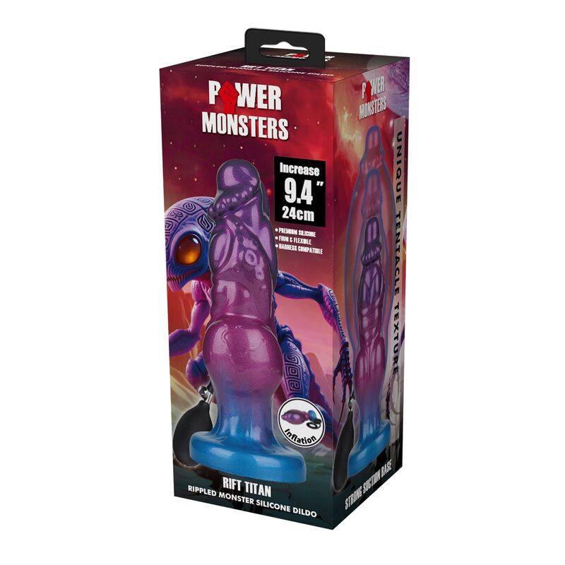 Dildo Gonfiabile Power Monsters Rift Titan Bicolore — 24 cm