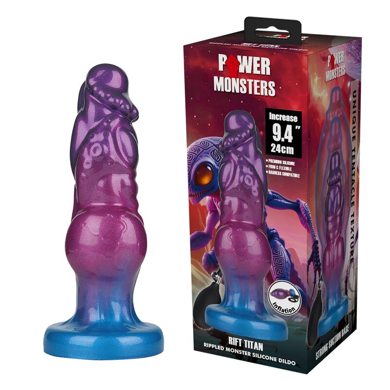 Dildo Gonfiabile Power Monsters Rift Titan Bicolore — 24 cm