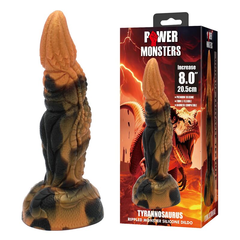 Dildo Fantasy Power Monsters Tyrannosaurus Bicolor — Marrone/Nero