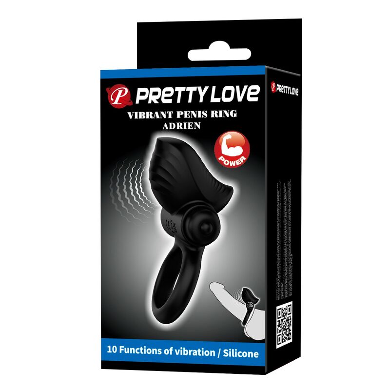 Anello Vibrante per Pene Pretty Love Adrien — Nero
