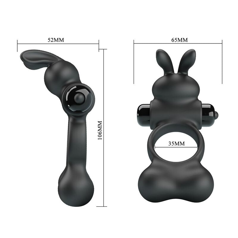 Anello Vibrante PRETTY LOVE Bunny — Nero