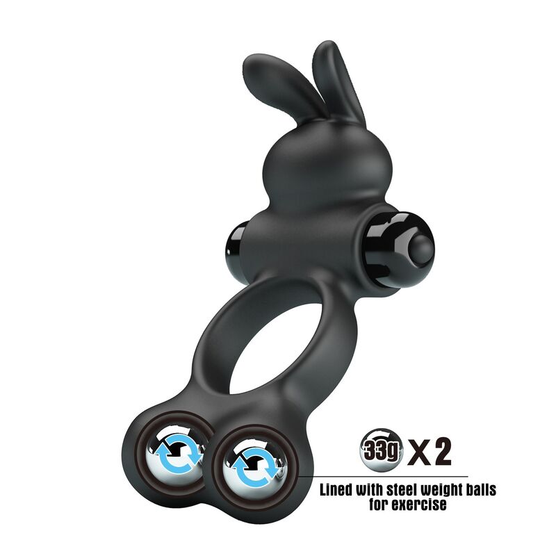 Anello Vibrante PRETTY LOVE Bunny — Nero