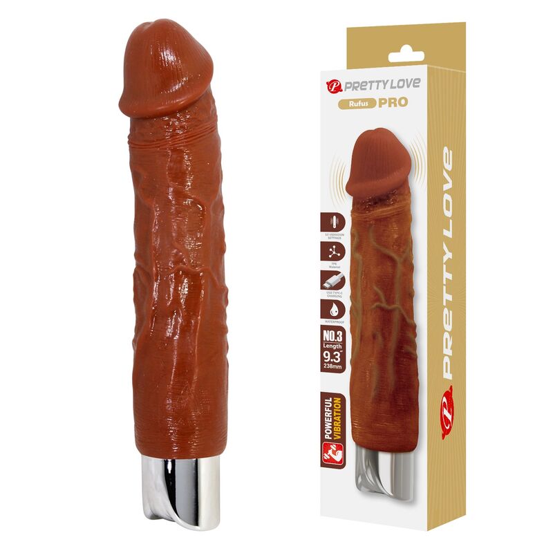 Vibratore Realistico PRETTY LOVE Pro — Marrone