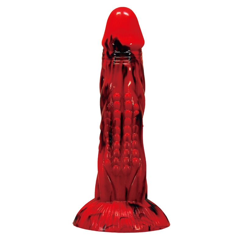 Dildo Fantasy Power Monsters Minotauro con Ventosa — Rosso e Nero