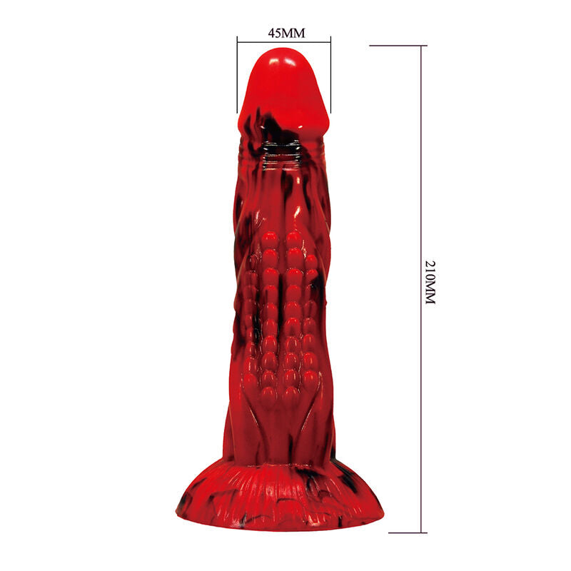 Dildo Fantasy Power Monsters Minotauro con Ventosa — Rosso e Nero