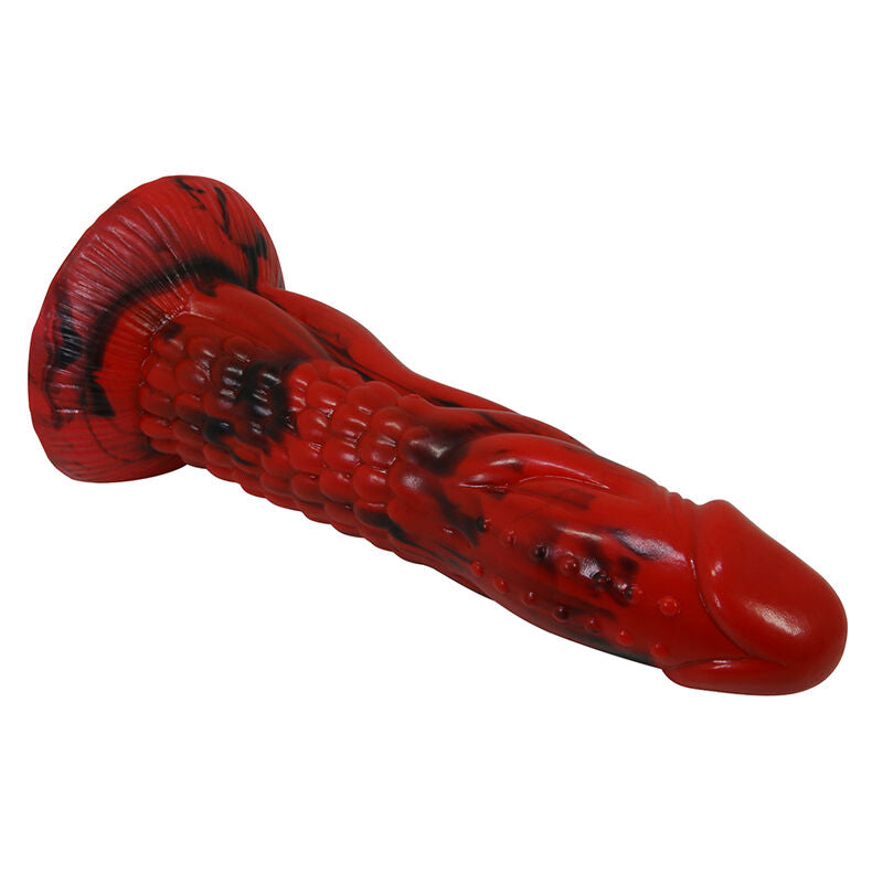 Dildo Fantasy Power Monsters Minotauro con Ventosa — Rosso e Nero