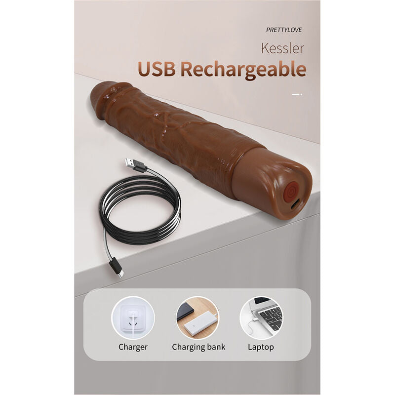 Dildo Vibrante PRETTY LOVE Kessler — Marrone