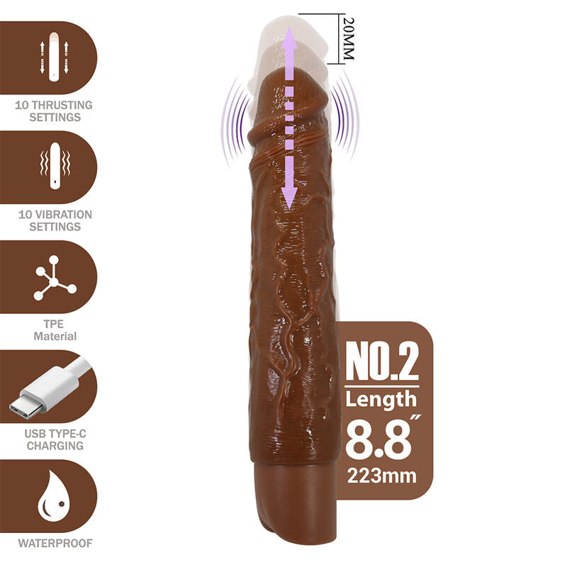 Dildo Vibrante PRETTY LOVE Kessler — Marrone