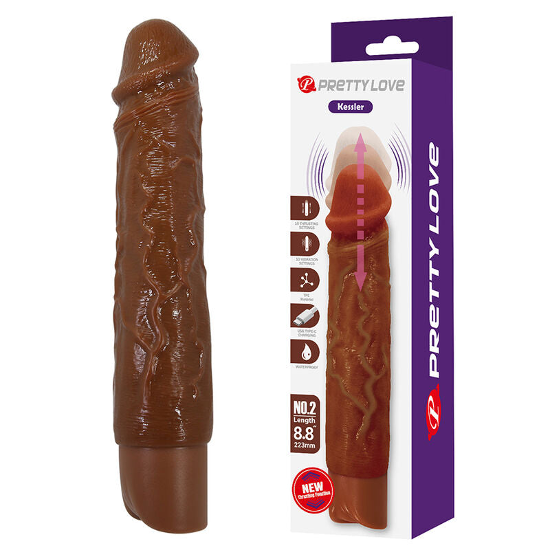 Dildo Vibrante PRETTY LOVE Kessler — Marrone