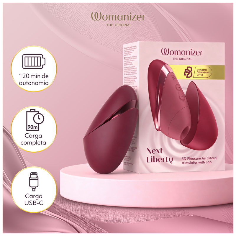 Stimolatore Clitorideo Womanizer Next Liberty — Bordeaux