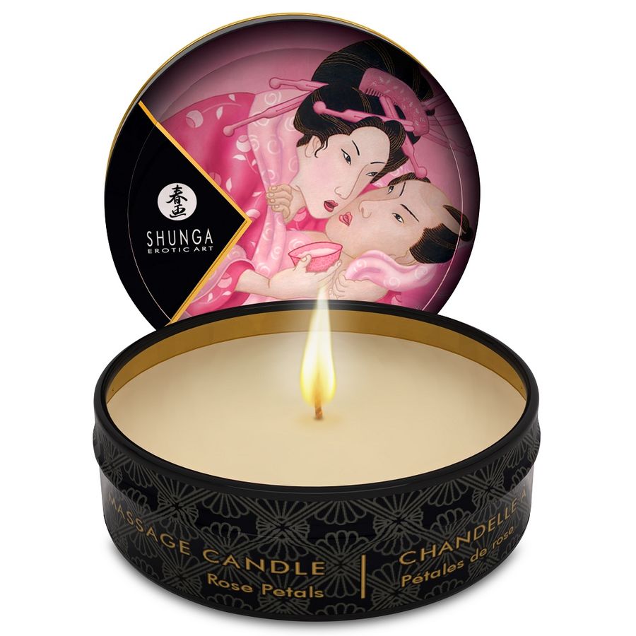 Olio da Massaggio Erotico Shunga Mini Caress Candela — Rosa 30 ml